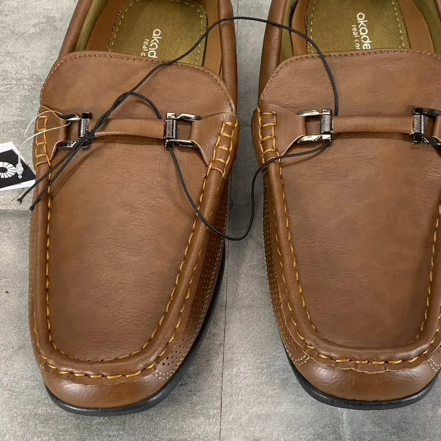 AKADEMIKS Men's Tan Stride Driving Slip-On Loafers SZ 10