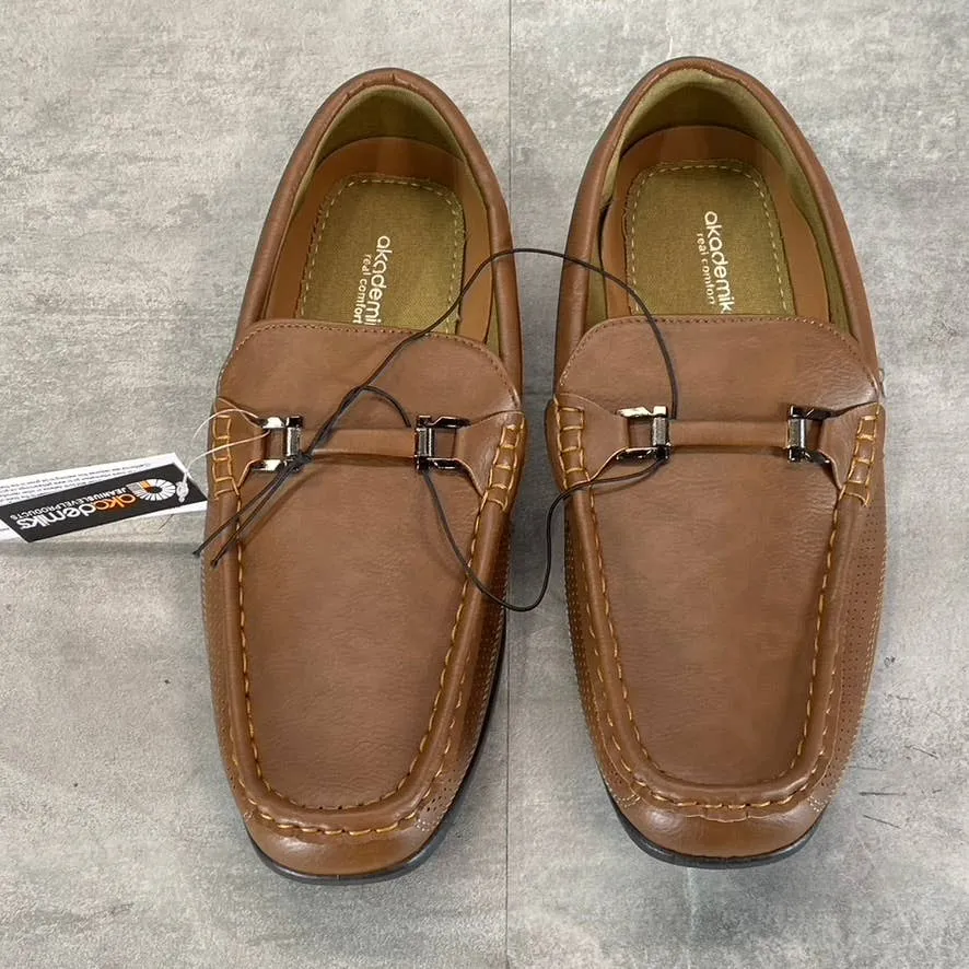 AKADEMIKS Men's Tan Stride Driving Slip-On Loafers SZ 10