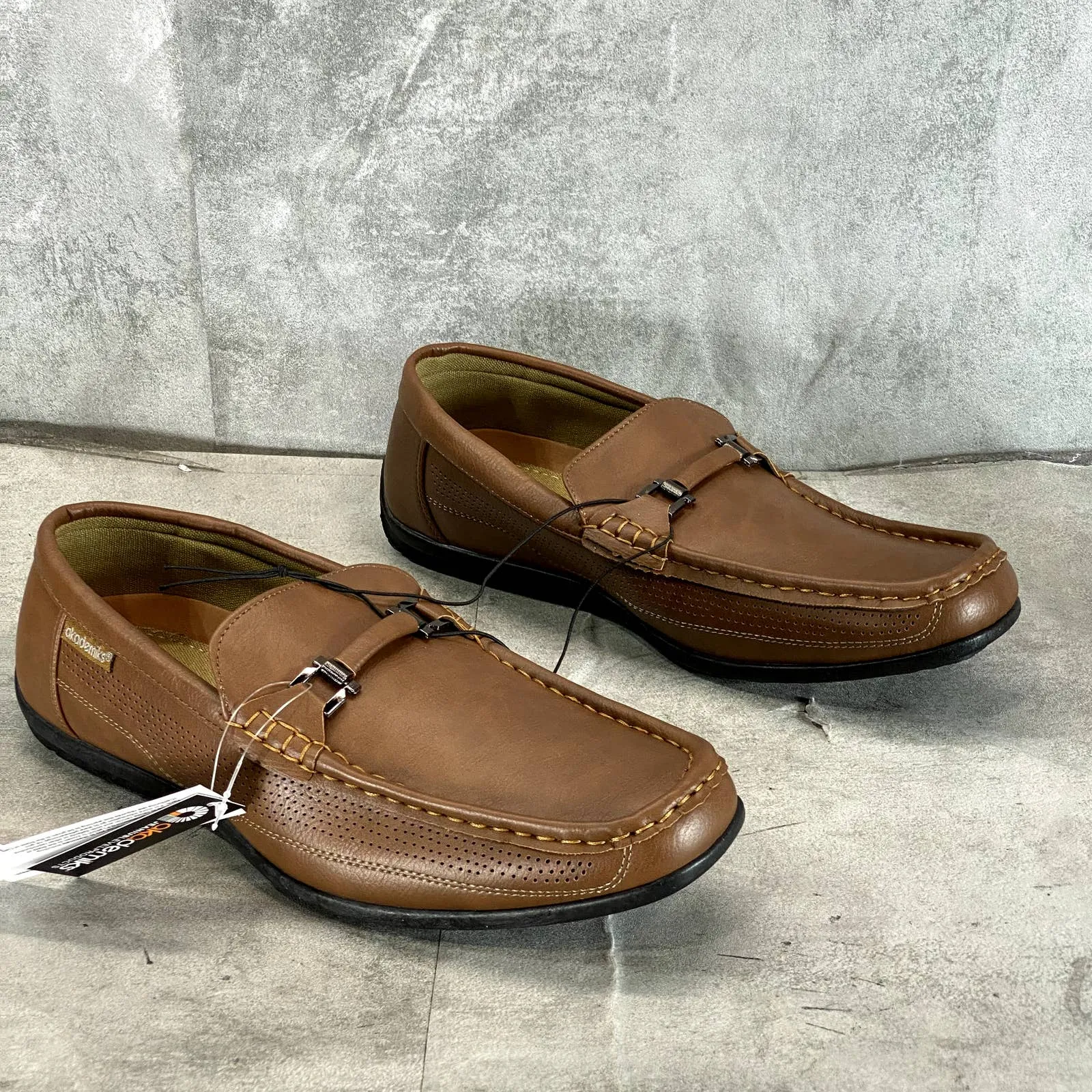 AKADEMIKS Men's Tan Stride Driving Slip-On Loafers SZ 10