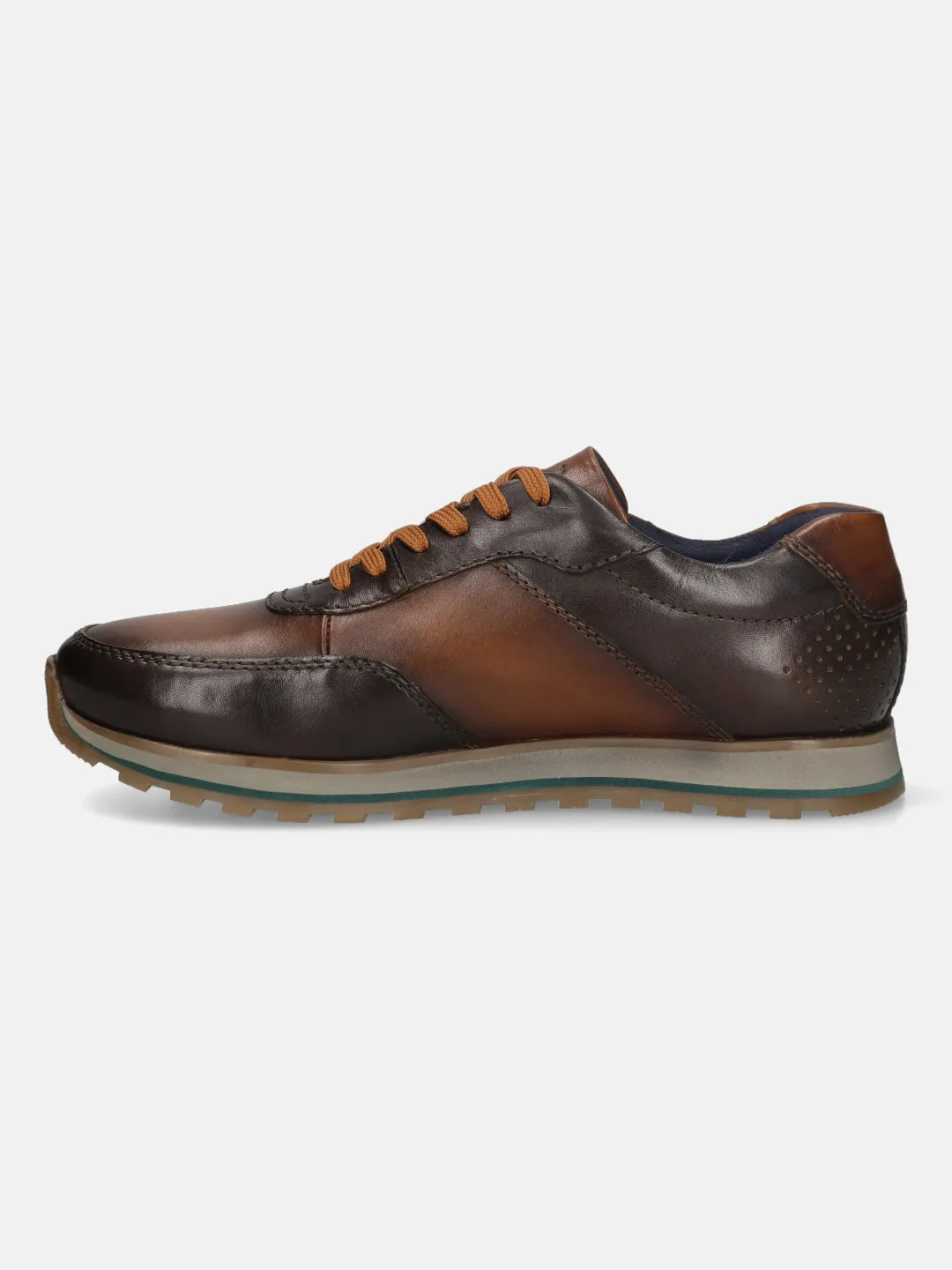 bugatti Dark Brown & Brown Premium Leather Sneakers