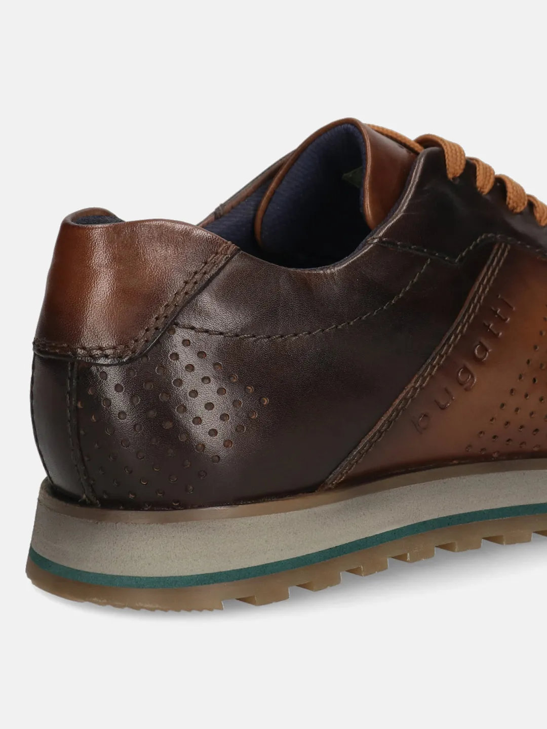 bugatti Dark Brown & Brown Premium Leather Sneakers
