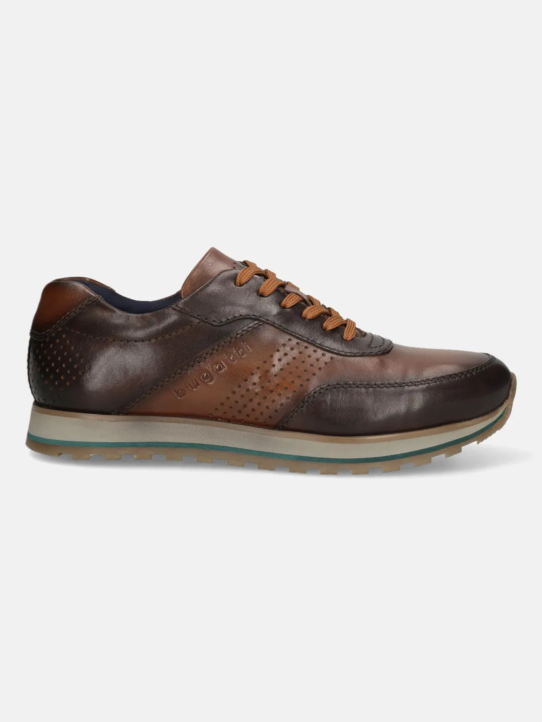 bugatti Dark Brown & Brown Premium Leather Sneakers