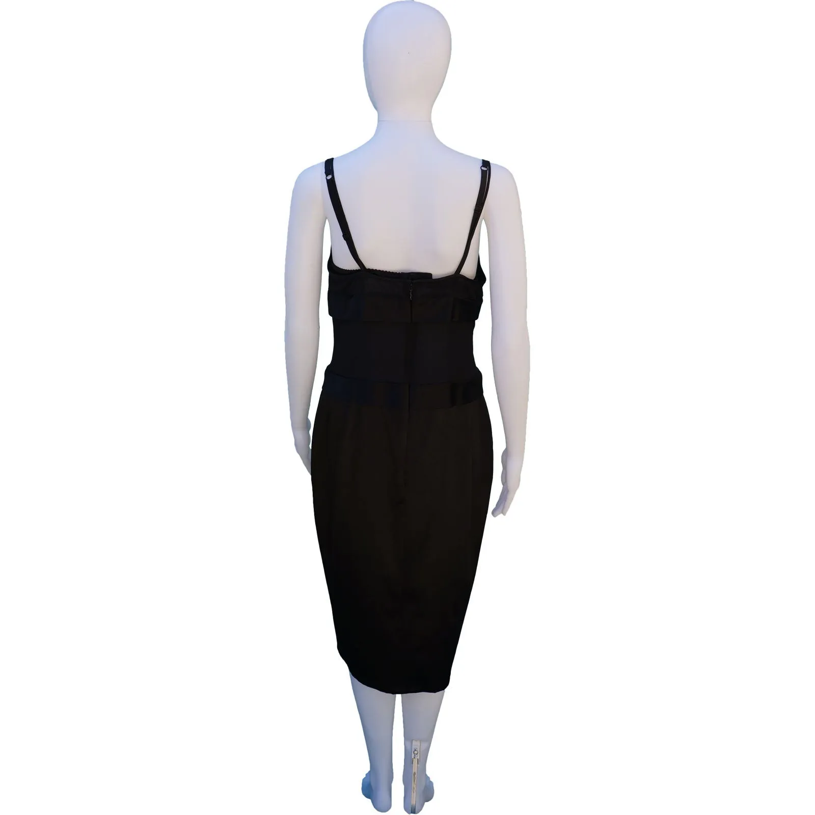 DOLCE & GABBANA SILK PANEL DRESS WITH DETACHABLE FLOWER