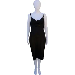DOLCE & GABBANA SILK PANEL DRESS WITH DETACHABLE FLOWER