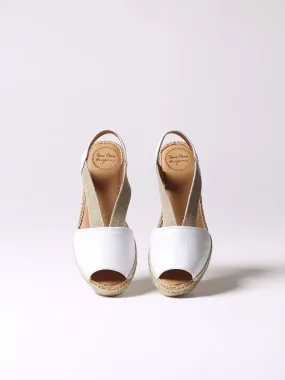 Etna Flat Leather Open Toe Espadrille