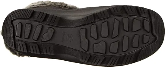 Kamik Momentum3 Black Pull On Rounded Toe Waterproof Fur Trim Ankle Snow Boots