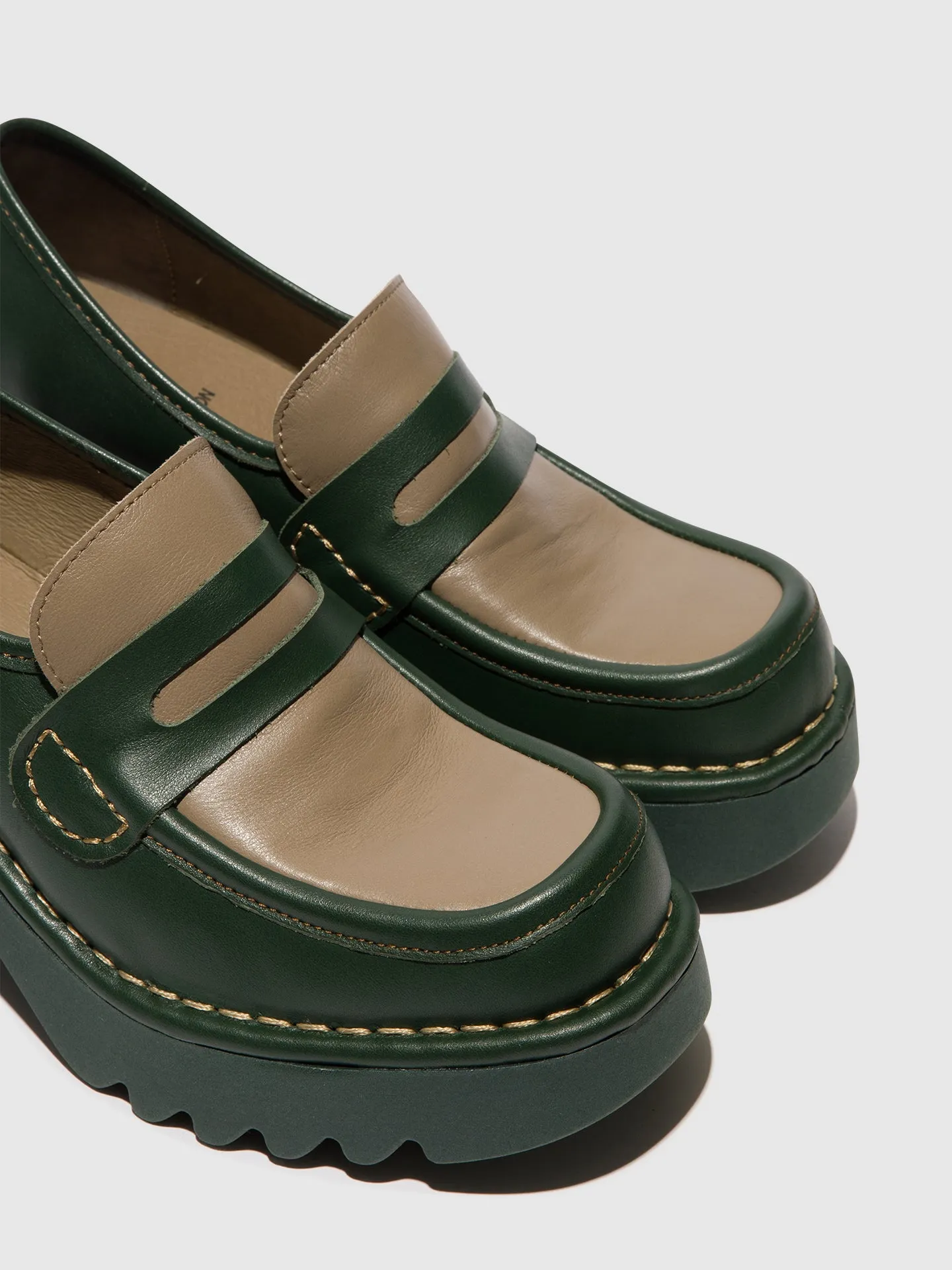 Loafers Shoes MULY252FLY DK GREEN/TAUPE