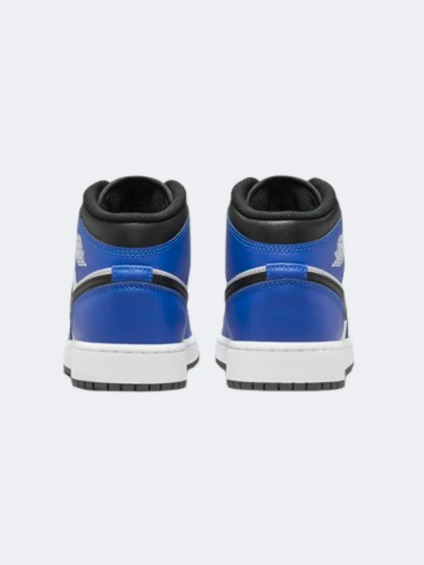 Nike Air Jordan 1 Mid Boys Basketball Shoes Royal/White/Black