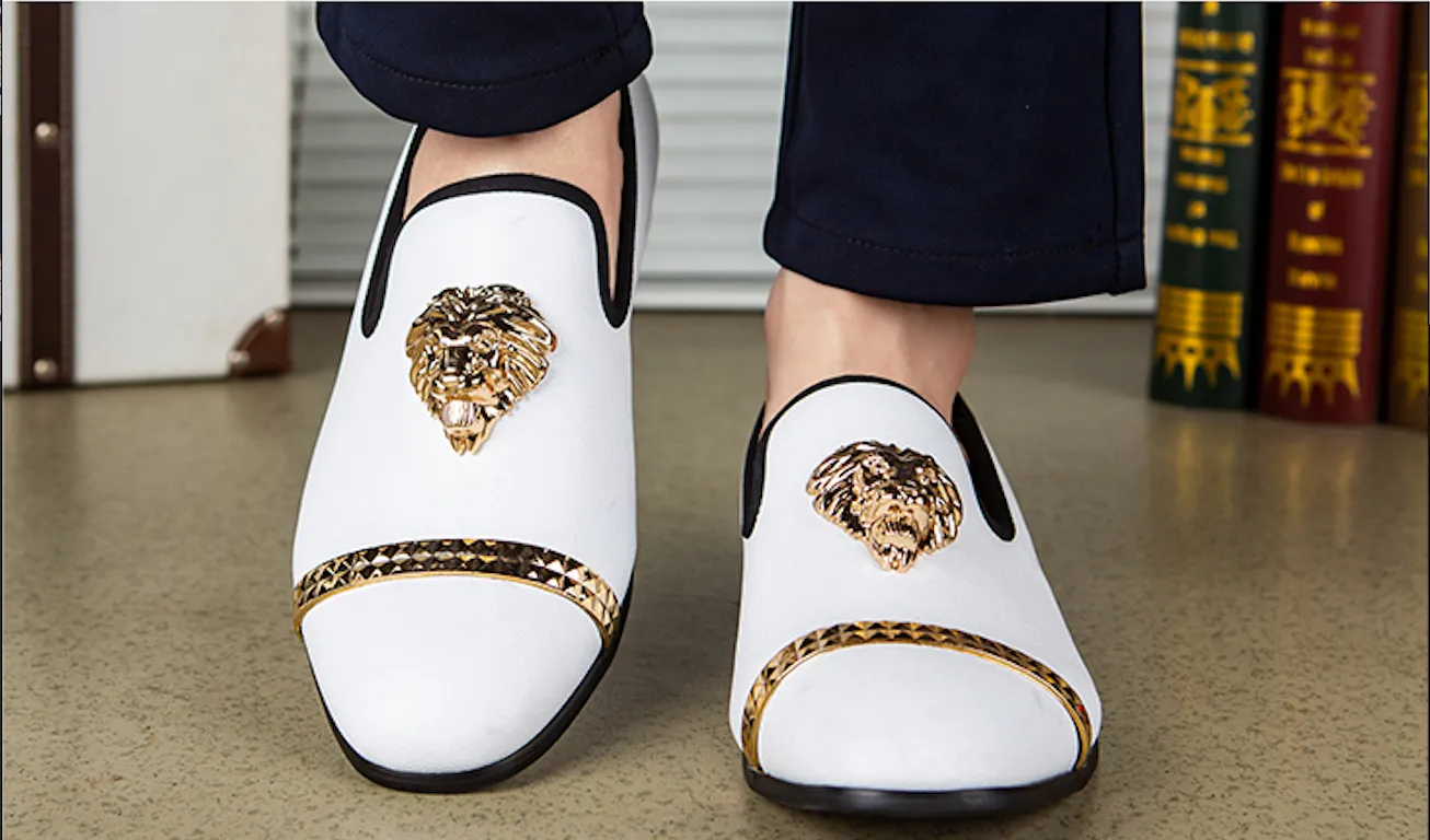 Royce White Men's Luxury Dress Loafers