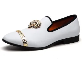 Royce White Men's Luxury Dress Loafers
