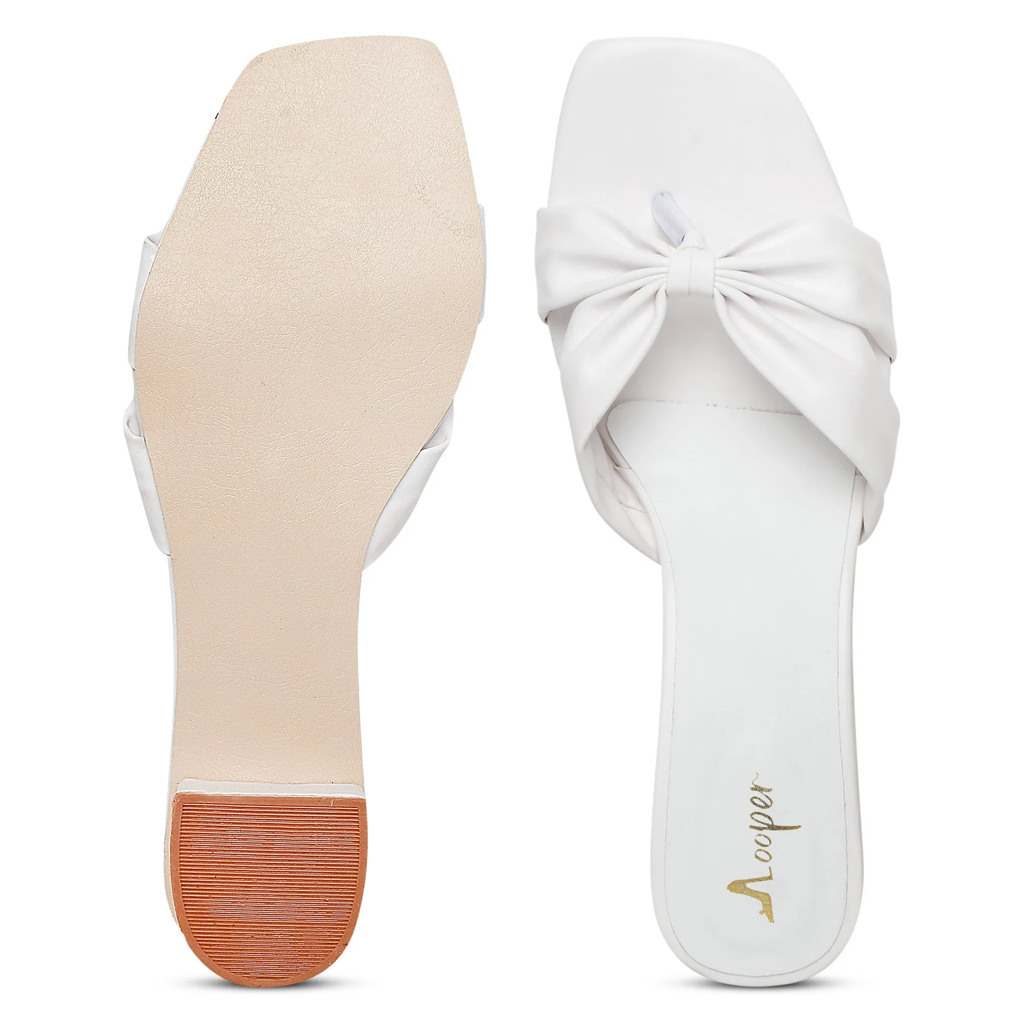 Ruched Block Heel