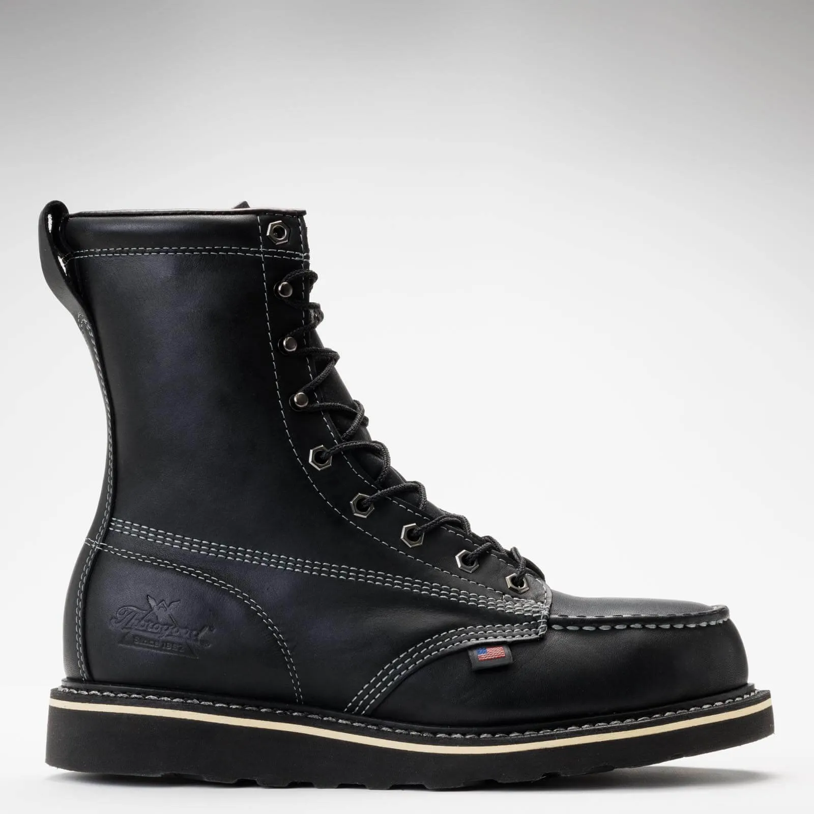 Thorogood Midnight Series 8″ Black Moc Safety Toe