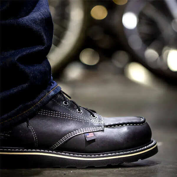 Thorogood Midnight Series 8″ Black Moc Safety Toe