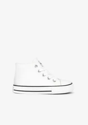 Unisex Hi-top Sneakers Basic White